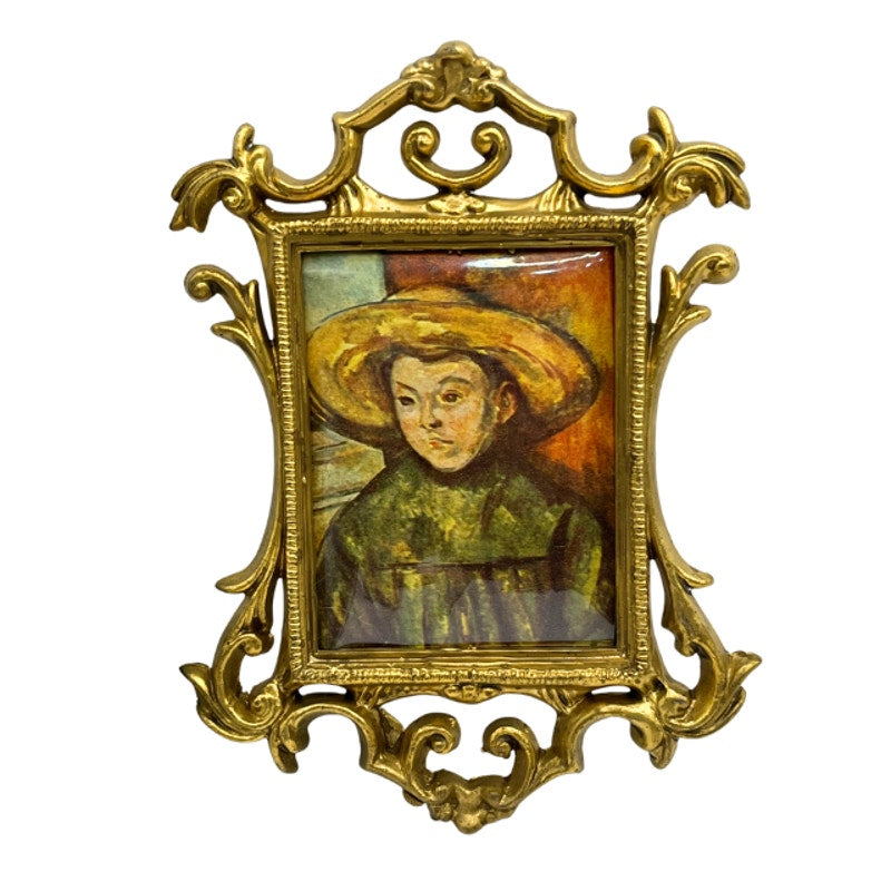 Vintage Ornate Gold Tone Plastic Frame Wall Art Famous Portrait Prints Hong Kong