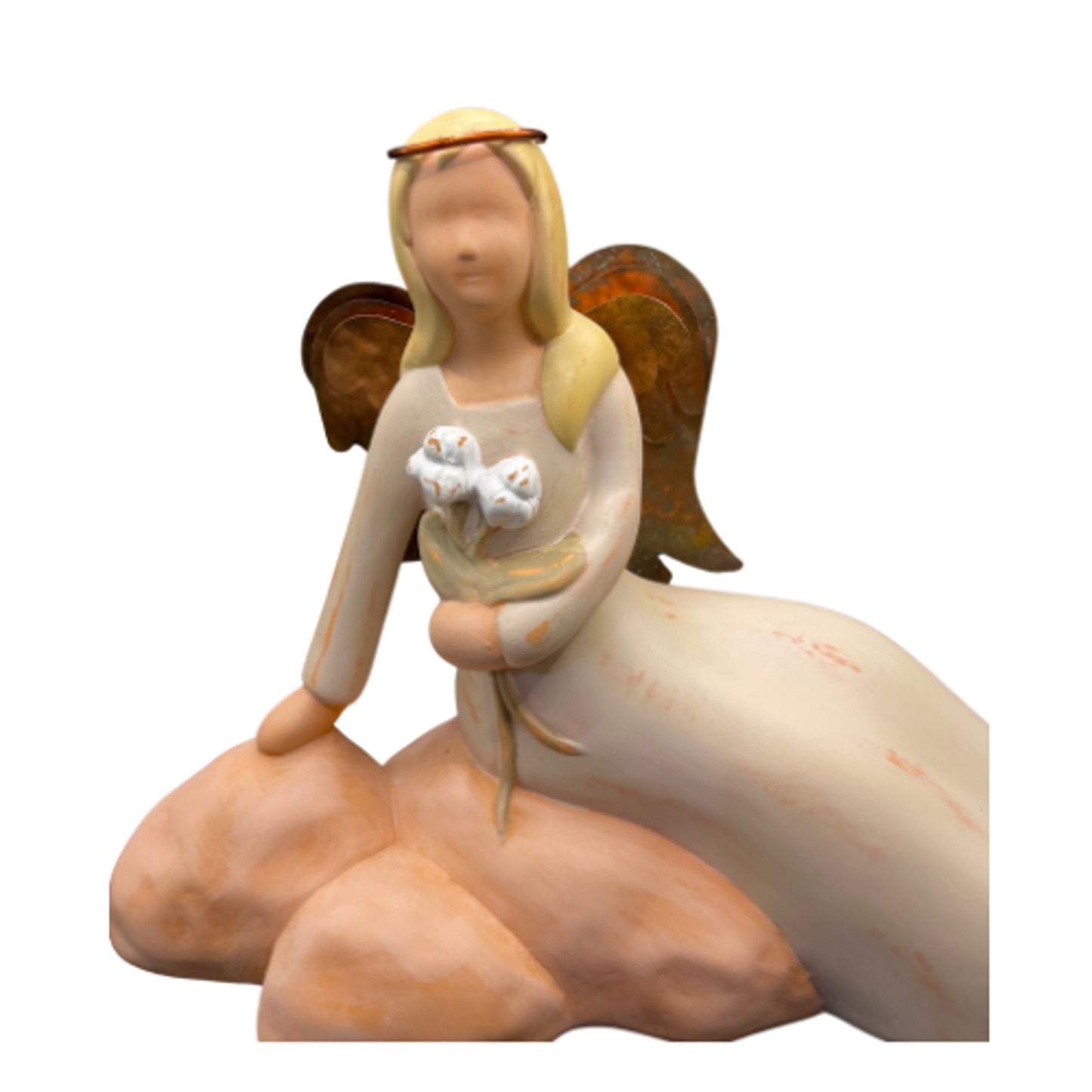 Vintage 2002 Gentle Souls Angel Serenity Copper Wings Figurine