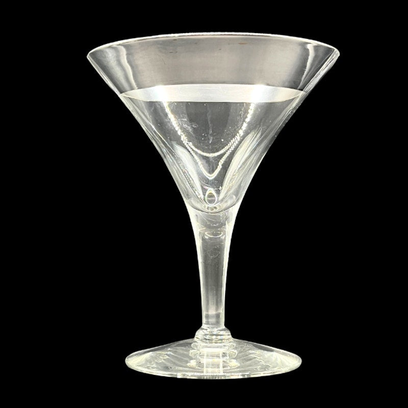 Mid Century Modern Dorothy Thorpe Silver Band Trumpet Cocktail Glasses Set of 6