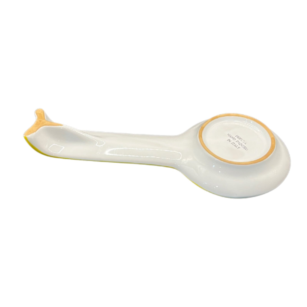 Italian Deruta Pottery Spoon Rest Hand Painted Red Heart and Floral White