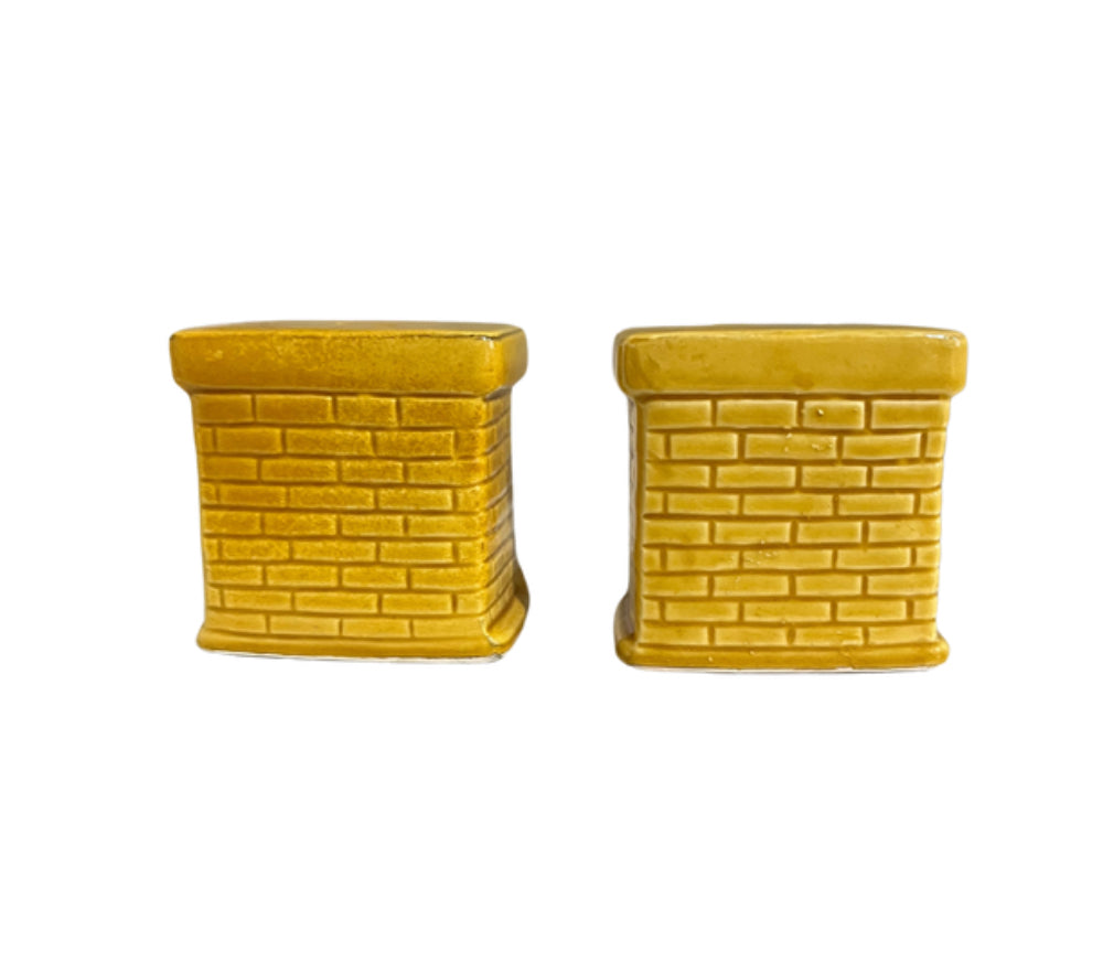 "God Bless Our Home" Resting Cat  by Fireplace Salt and Pepper Shakers