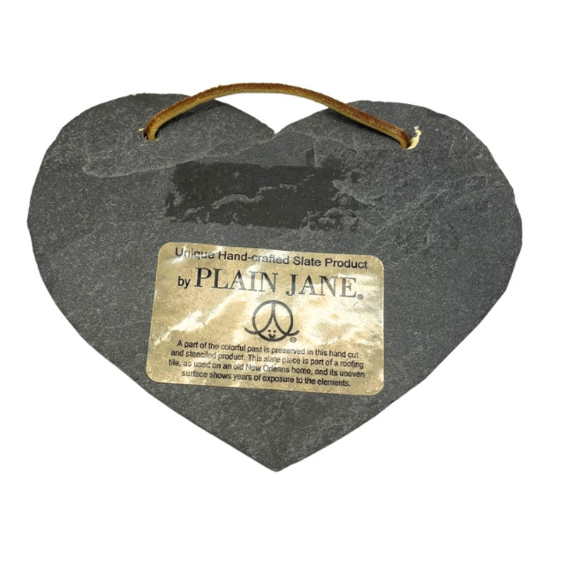 Vintage Plain Jane Painted Heart Stone Plaque Friendship Quote Sign