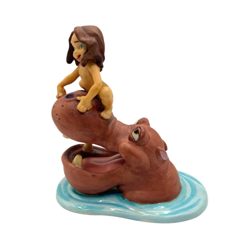 Vintage Disney Young Tarzan Hippopotamus Porcelain Figurine