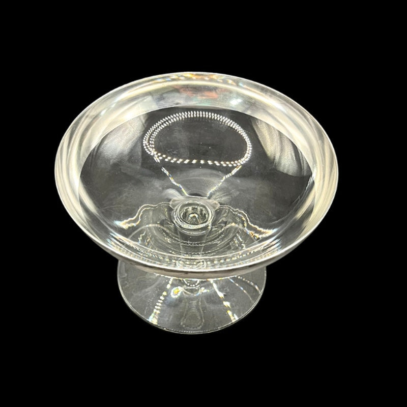 Mid Century Modern Dorothy Thorpe Silver Band Pedestal Compote Candy Dish