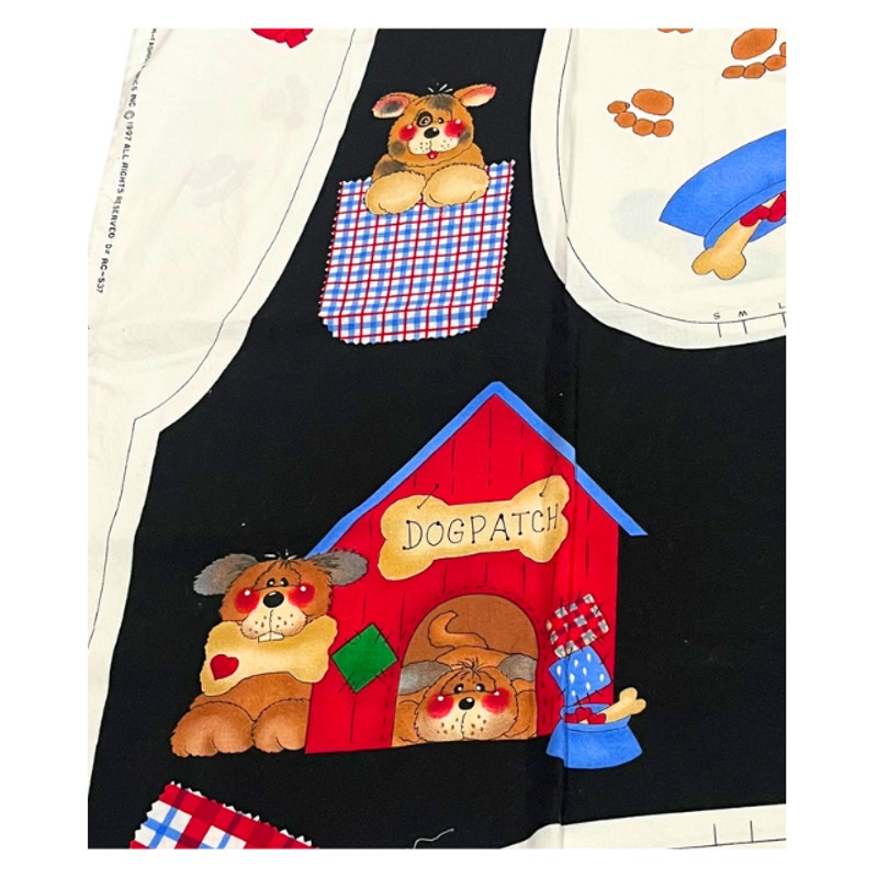 Vintage Bone Appetit Dog Cut and Sew Vest Timeless Treasures Fabric Panel