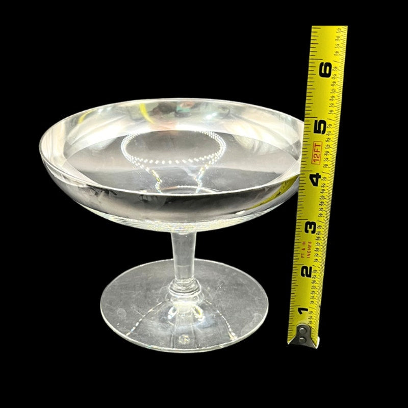 Mid Century Modern Dorothy Thorpe Silver Band Pedestal Compote Candy Dish