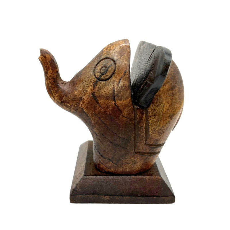 Wooden Elephant Eyeglass Holder Spectacle Stand Hand Carved