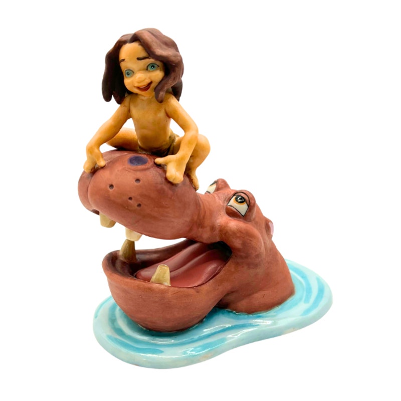 Vintage Disney Young Tarzan Hippopotamus Porcelain Figurine