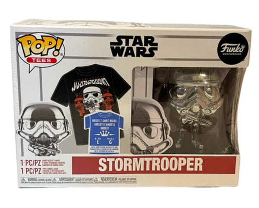 Star Wars Funko Pop Stormtrooper T- Shirt Combo Pack Size LG Still Sealed Pre Owned