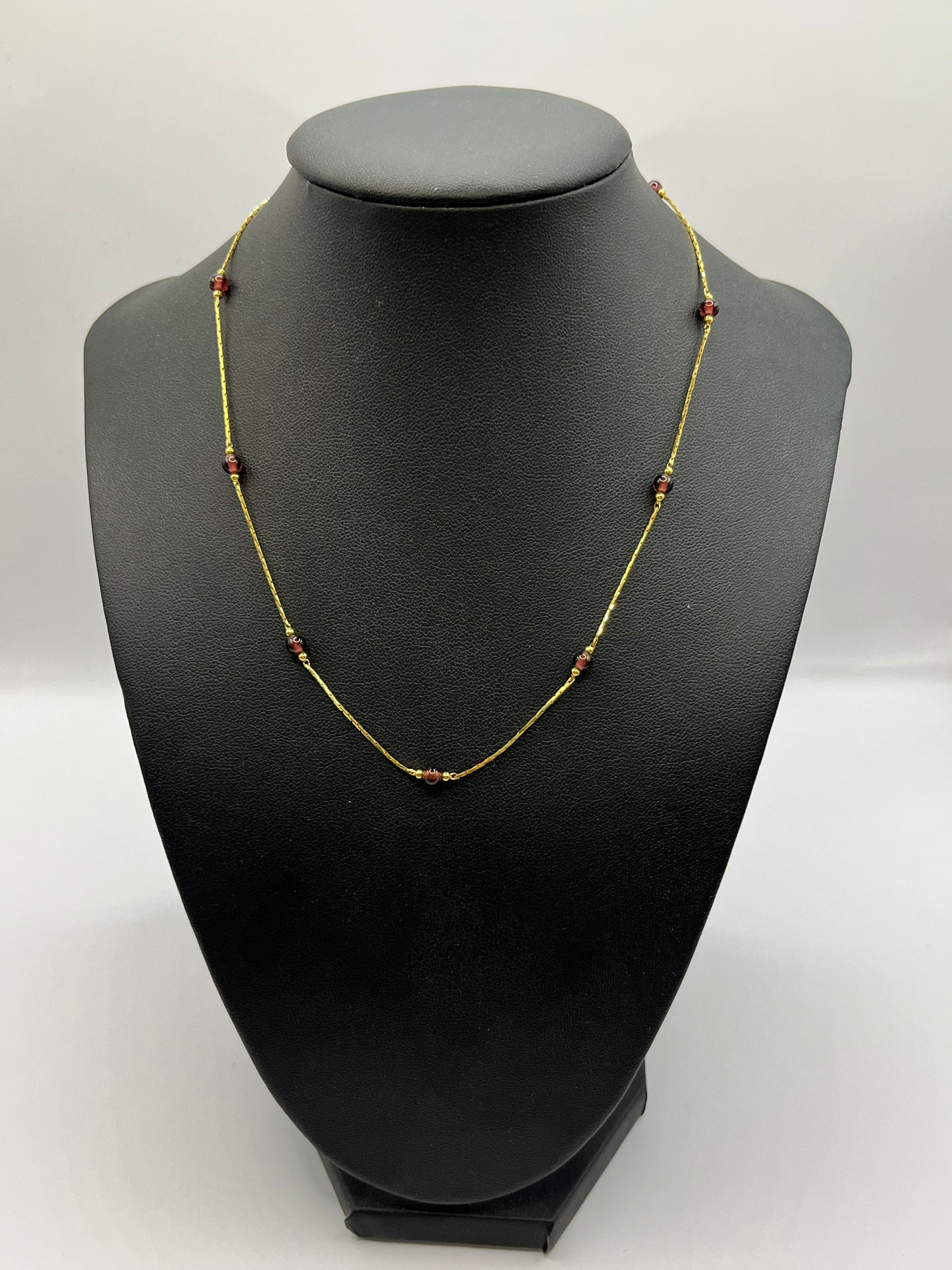 * Monet Small Amethyst Secured Bead Necklace 12”