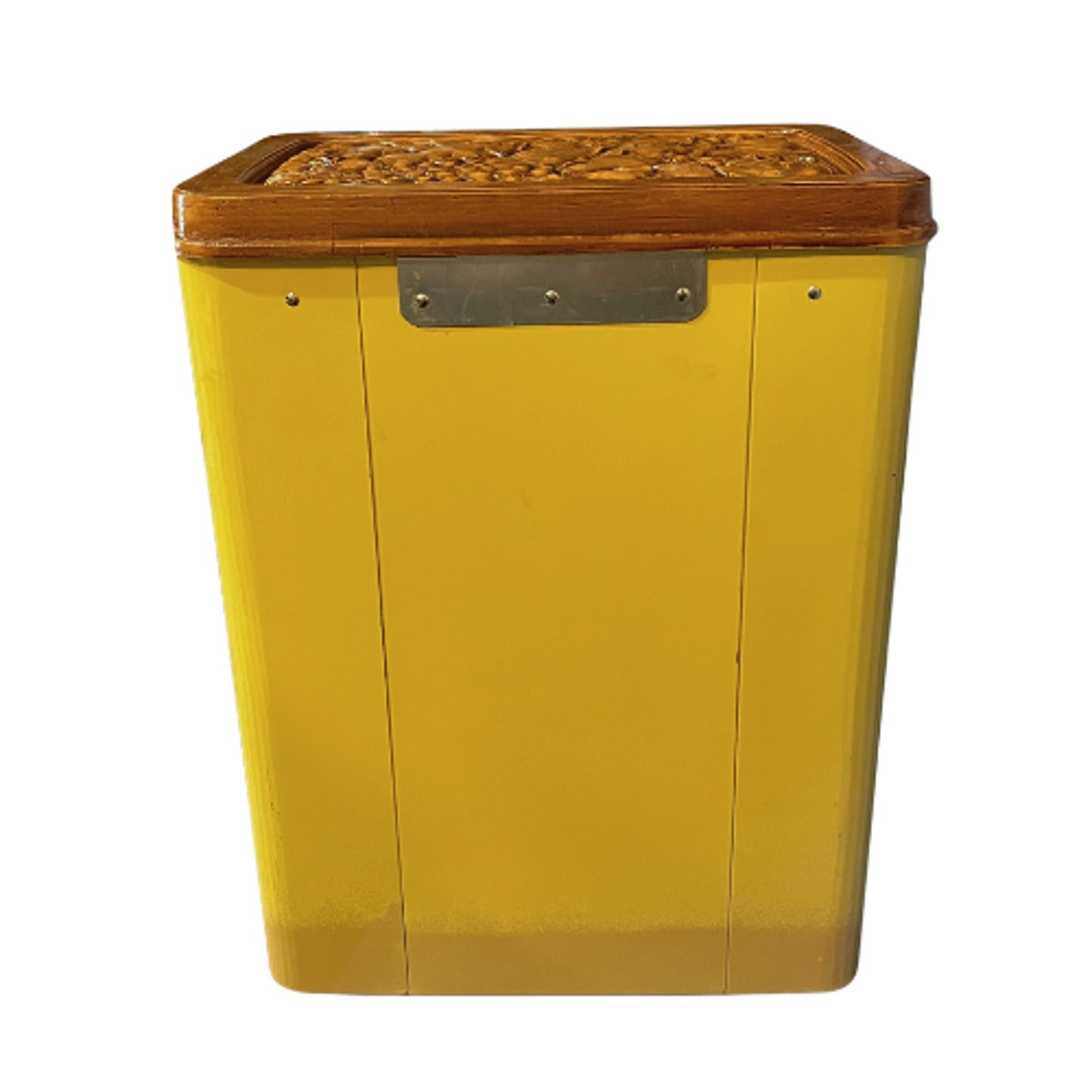 1970z CHEINCO Housewares Woodbury Fruit Faux Wood Vintage Yellow Ombre Trash Can Waste Bin