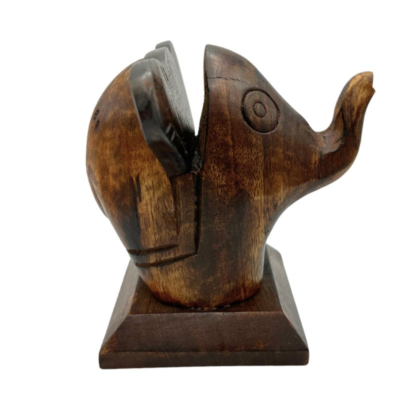 Wooden Elephant Eyeglass Holder Spectacle Stand Hand Carved
