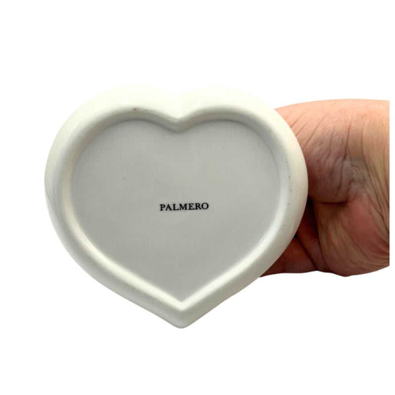 Vintage Palmero Ceramic Heart Bud Vase White Glazed Studio Art Pottery
