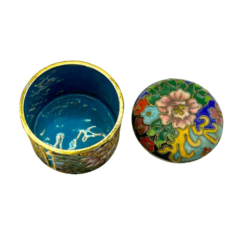 Vintage Chinese Cloisonne Postage Stamp Dispenser Roll Holder