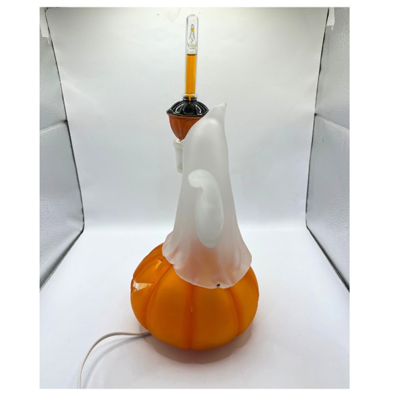 JCPenney Home Collection Lighted Acrylic Halloween Ghost Pumpkin Lamp 12"