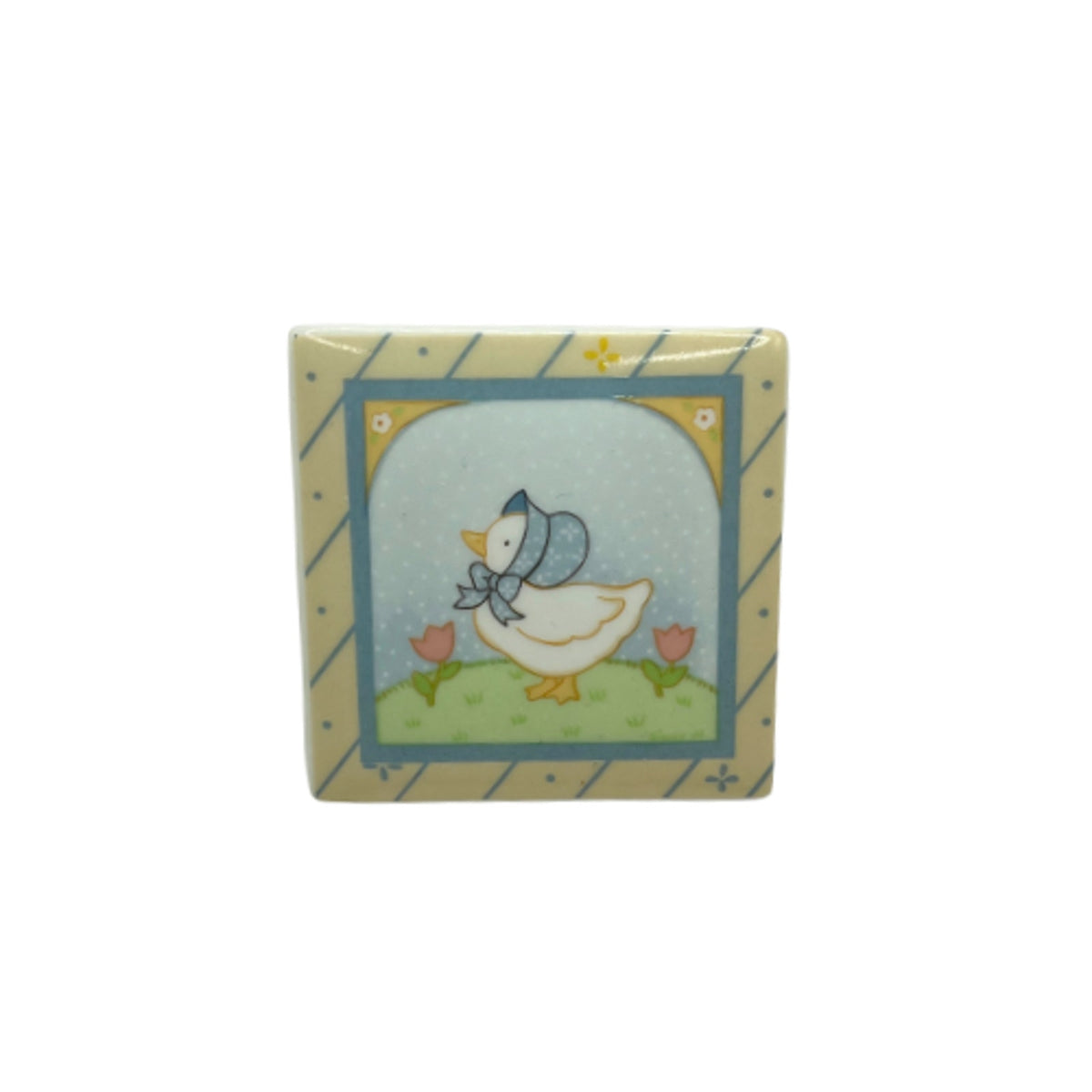 Ginny's Farm Blue Bonet Goose Porcelain Trinket Box  Fraser & Co Japan