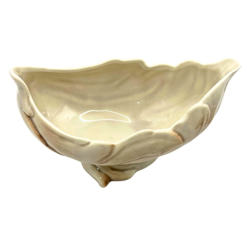 Roselane Pottery Vintage Mid Century Ceramic Leaf Planter Footed Bowl
