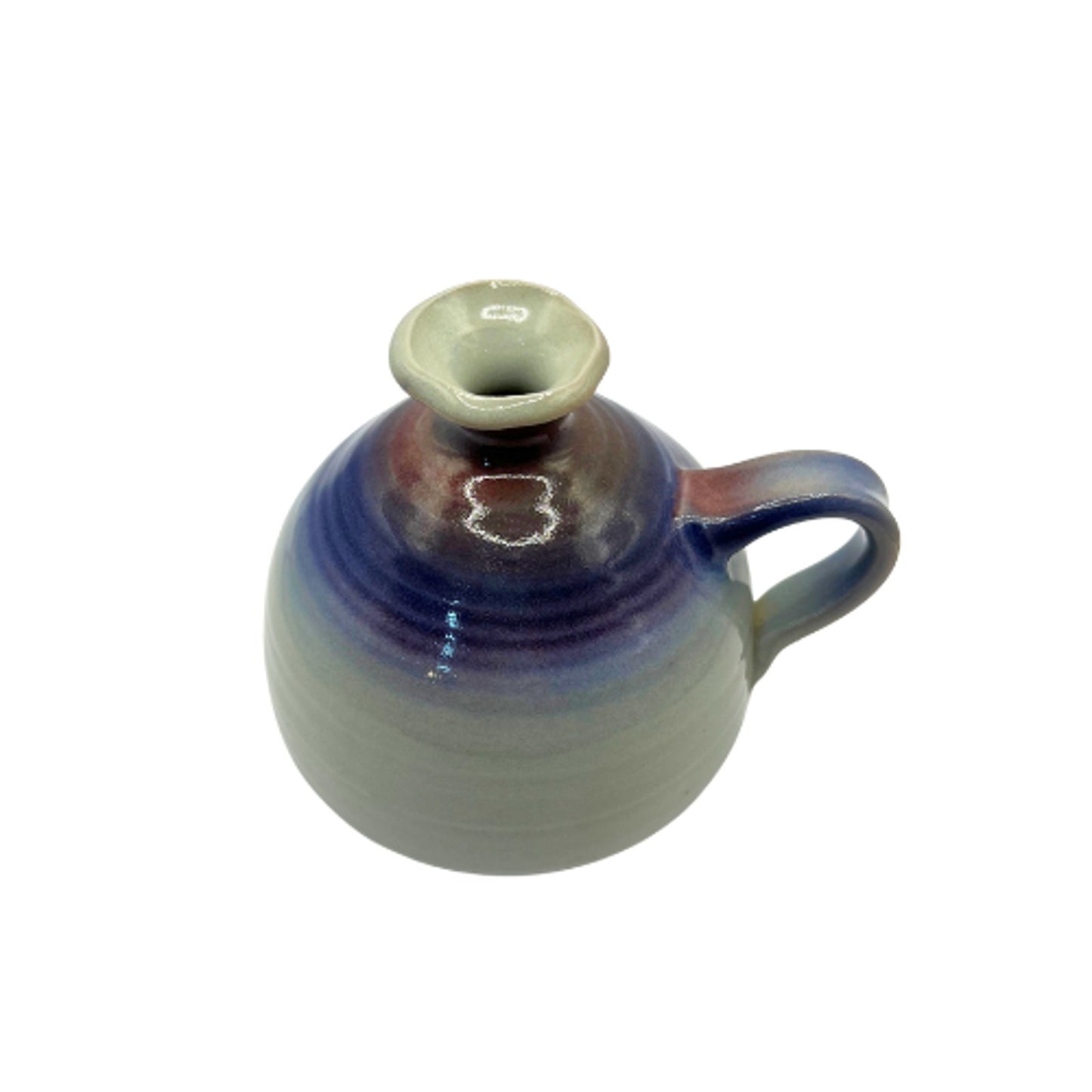 Zimmerman Signed Studio Art Pottery Glazed Handmade Oil Cruet Picture Vase