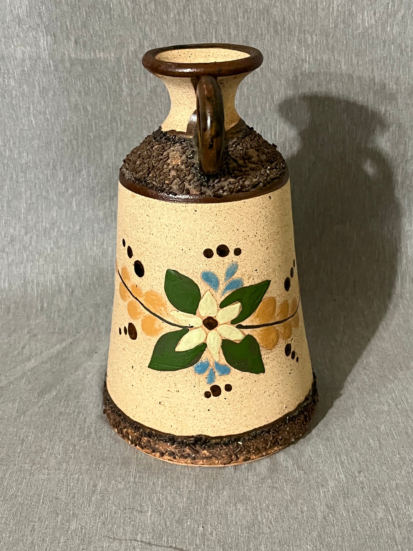 Tonala Singed Mexican Pottery Taper Candle Lantern ￼