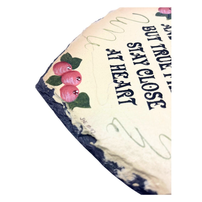 Vintage Plain Jane Painted Heart Stone Plaque Friendship Quote Sign