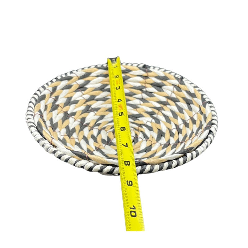 Boho Woven Seagrass Pedestal Baskets Set Natural Earth Tone Decor