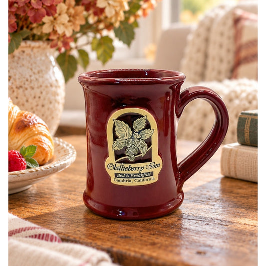 Deneen Pottery Olallieberry Inn Cambria CA Hand Thrown Red Coffee Mug 2019