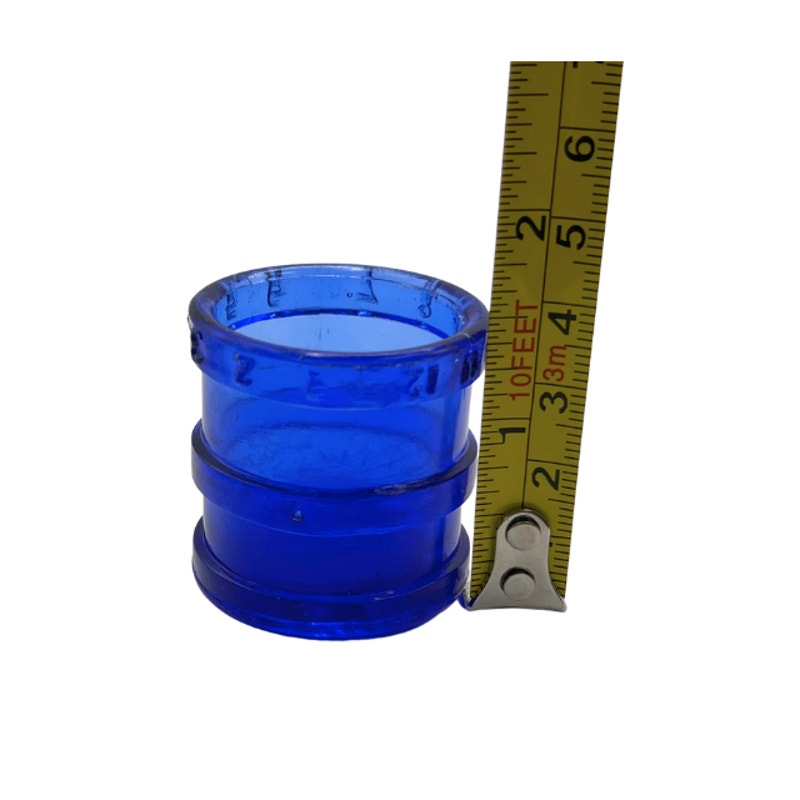 Antique Cobalt Blue Glass Dose Cup Heaping Dessert Spoonful Medical Collectible