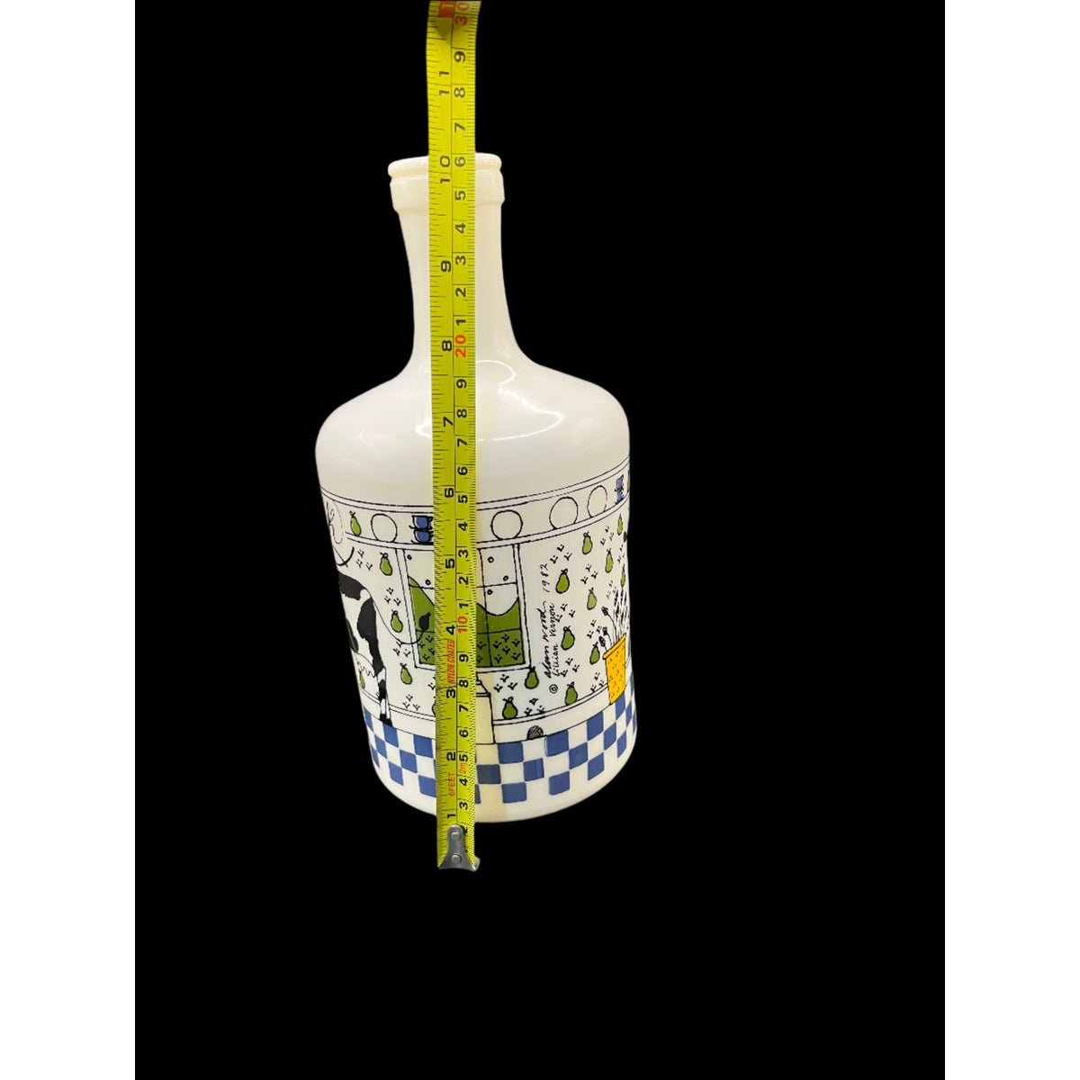Vintage Lillian Vernon Alan Wood Milk Glass Jug Country Kitchen Farmhouse