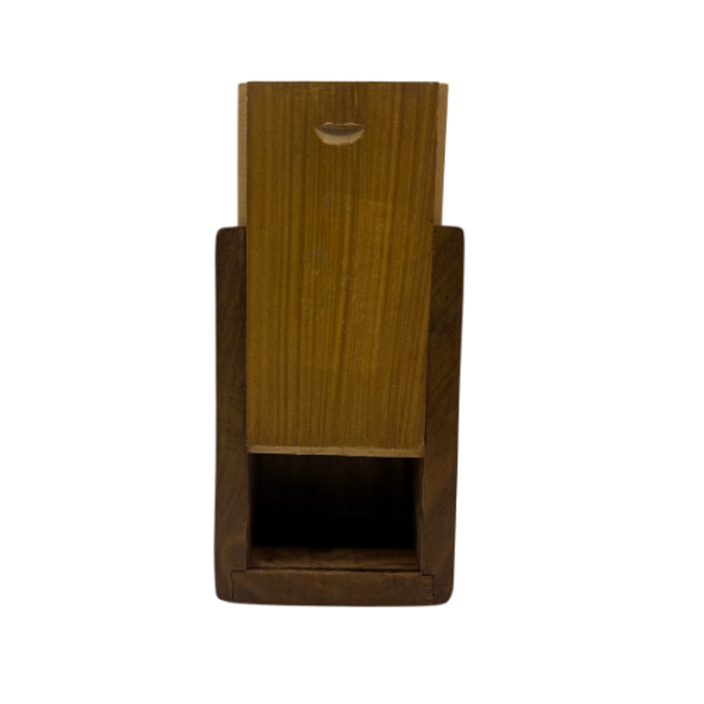 Vintage Hand Carved Wooden Keepsake Box Hidden Slide Opening