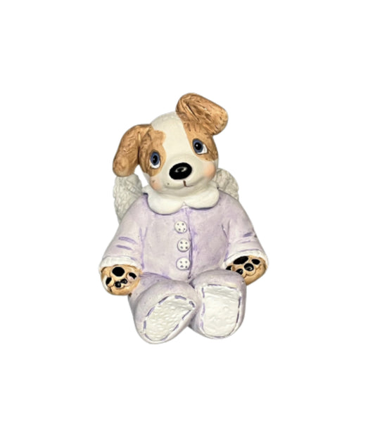 2001 Signed Heavenly Critters- Dog Ceramic Figurine