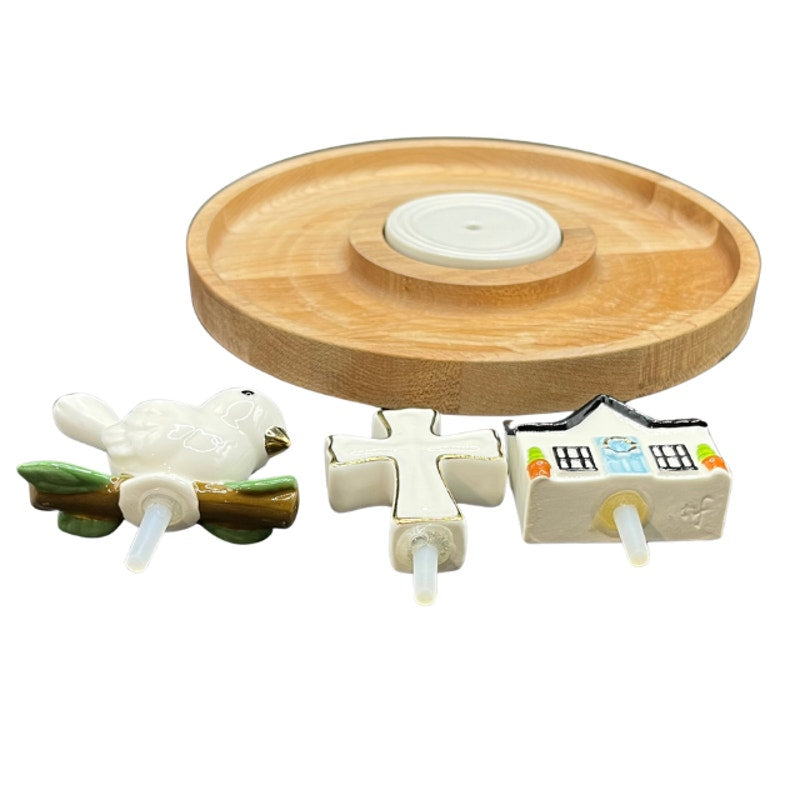 JK Adams for Nora Fleming Maple Cracker Round Serving Board Minis Centerpieces