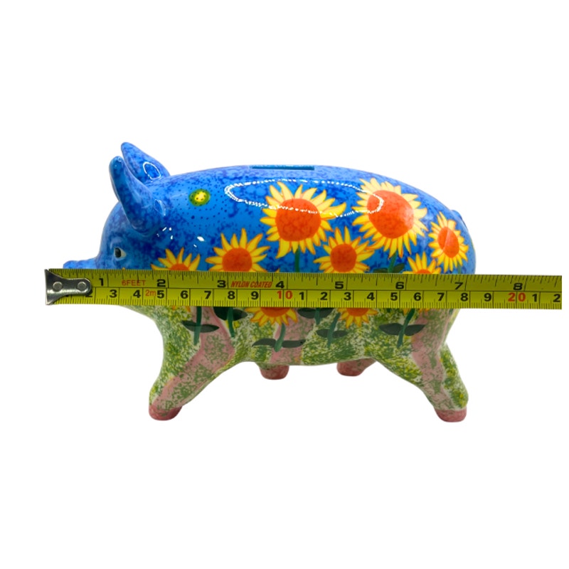 Vintage Van Gogh Sunflowers Floral Inspired Piggy Bank by Big Pigs 2002