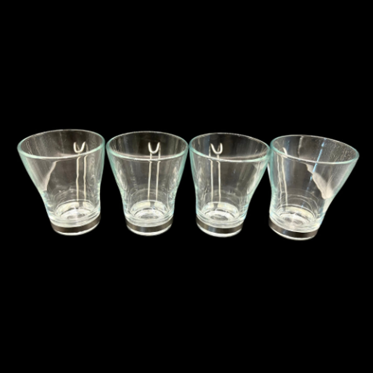 Bormioli Rocco Oslo Glass Cappuccino Cup Set 4 SS Handle Clear 7.5oz