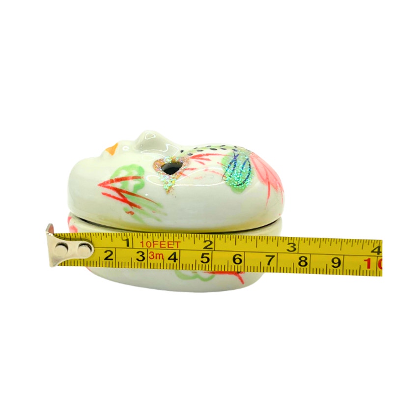 Vintage Ceramic Trinket Box Hand-Painted Mardi Gras Mask Glitter