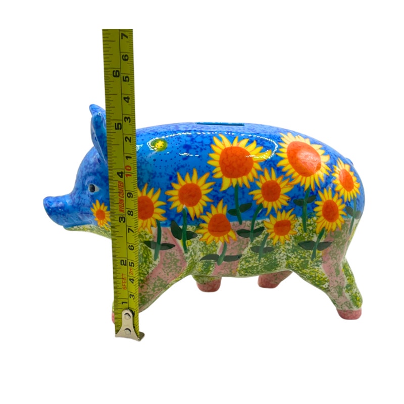 Vintage Van Gogh Sunflowers Floral Inspired Piggy Bank by Big Pigs 2002