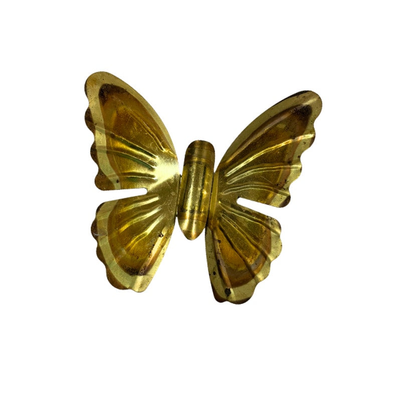 Vintage MCM Brass Metal Butterfly Wall Hangings Set of 5