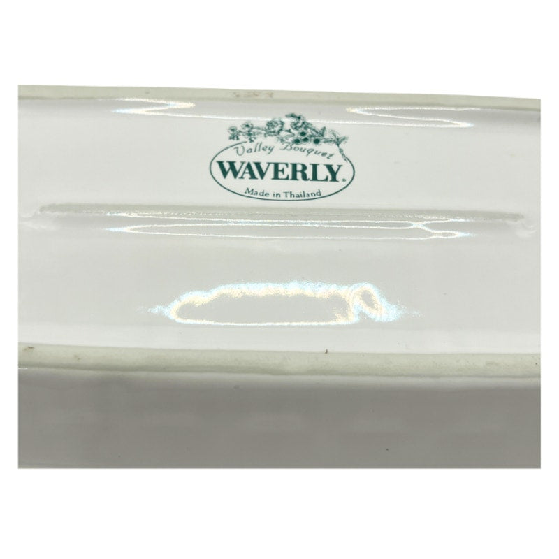 Vintage Waverly Valley Bouquet Ceramic Trinket Tray Vintage Vanity Dish