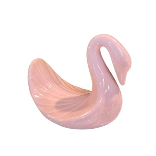 Vintage Towel Holder Swan Ceramic Andre Richard Pink Figurine Made in Japan
