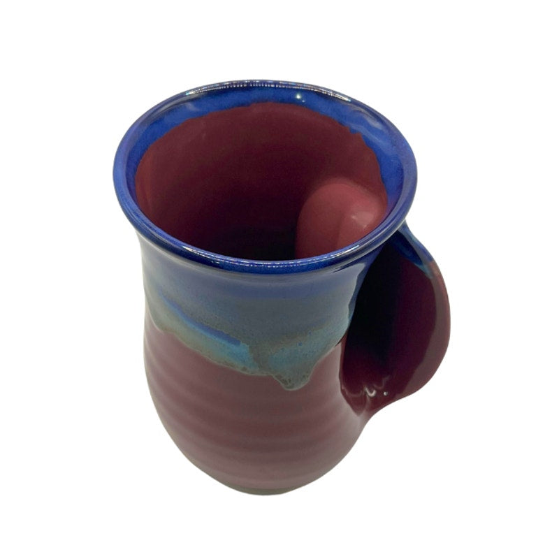 Clay in Motion Handwarmer Mug Signed Neher 2018 Purple Multicolor