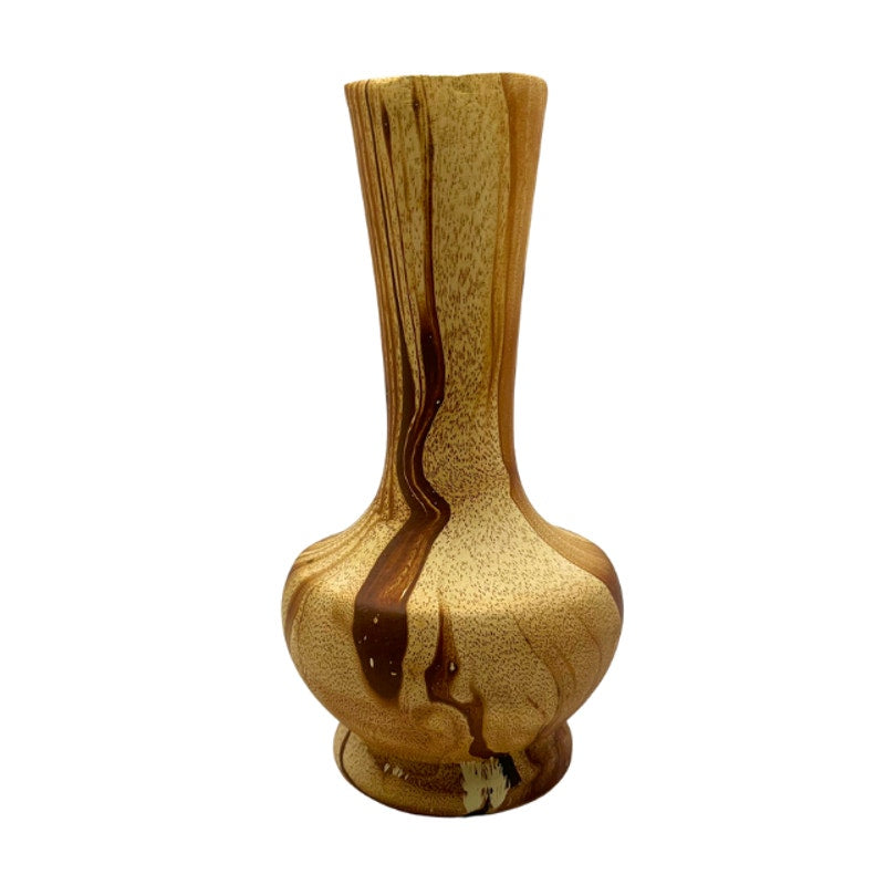Vintage Rocky Mountain ROMCO Handmade Vase Pottery Wood Grain 7 In