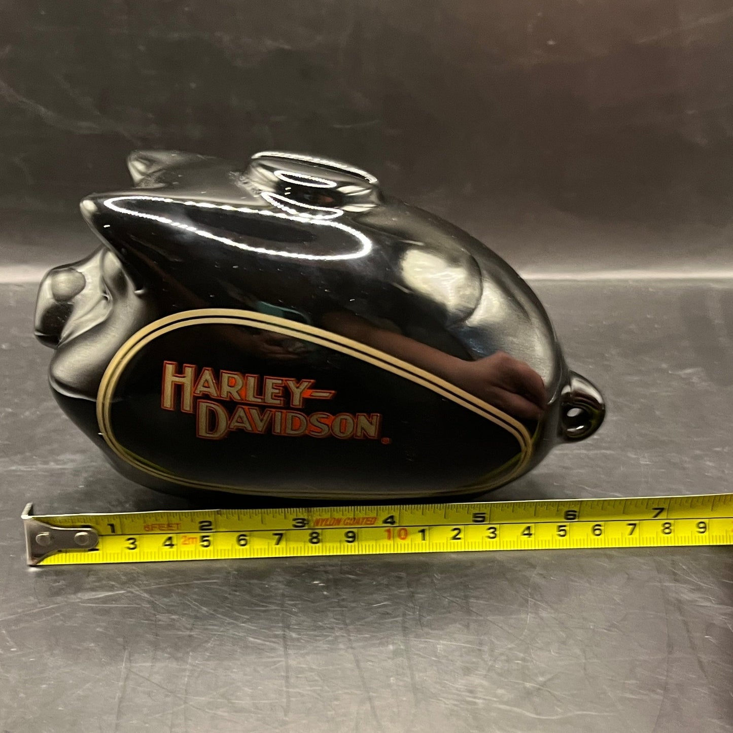 Vintage Harley Davidson Ceramic Motorcycle Gas Tank Piggy Bank