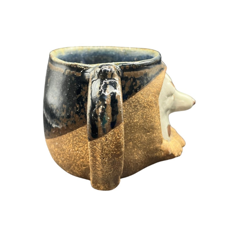 Vintage Artisan Handcrafted Stoneware 3D Face Mug Quirky Pottery Coffee Cup