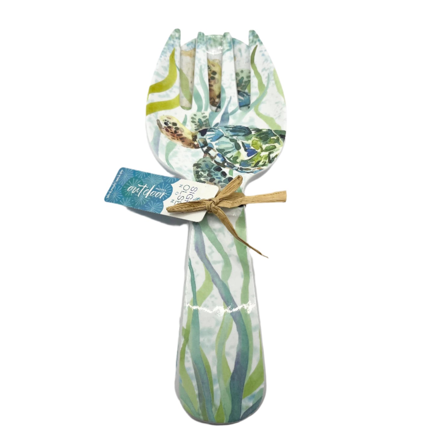 New Sigrid Olsen Home Melamine Sea Life Serving Fork and Spoon 10.5"