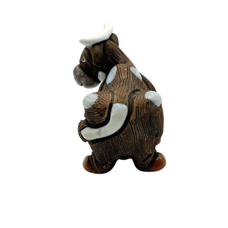 Vintage Casals of Peru Horned Cow Terracotta Clay Figurine Folk Art