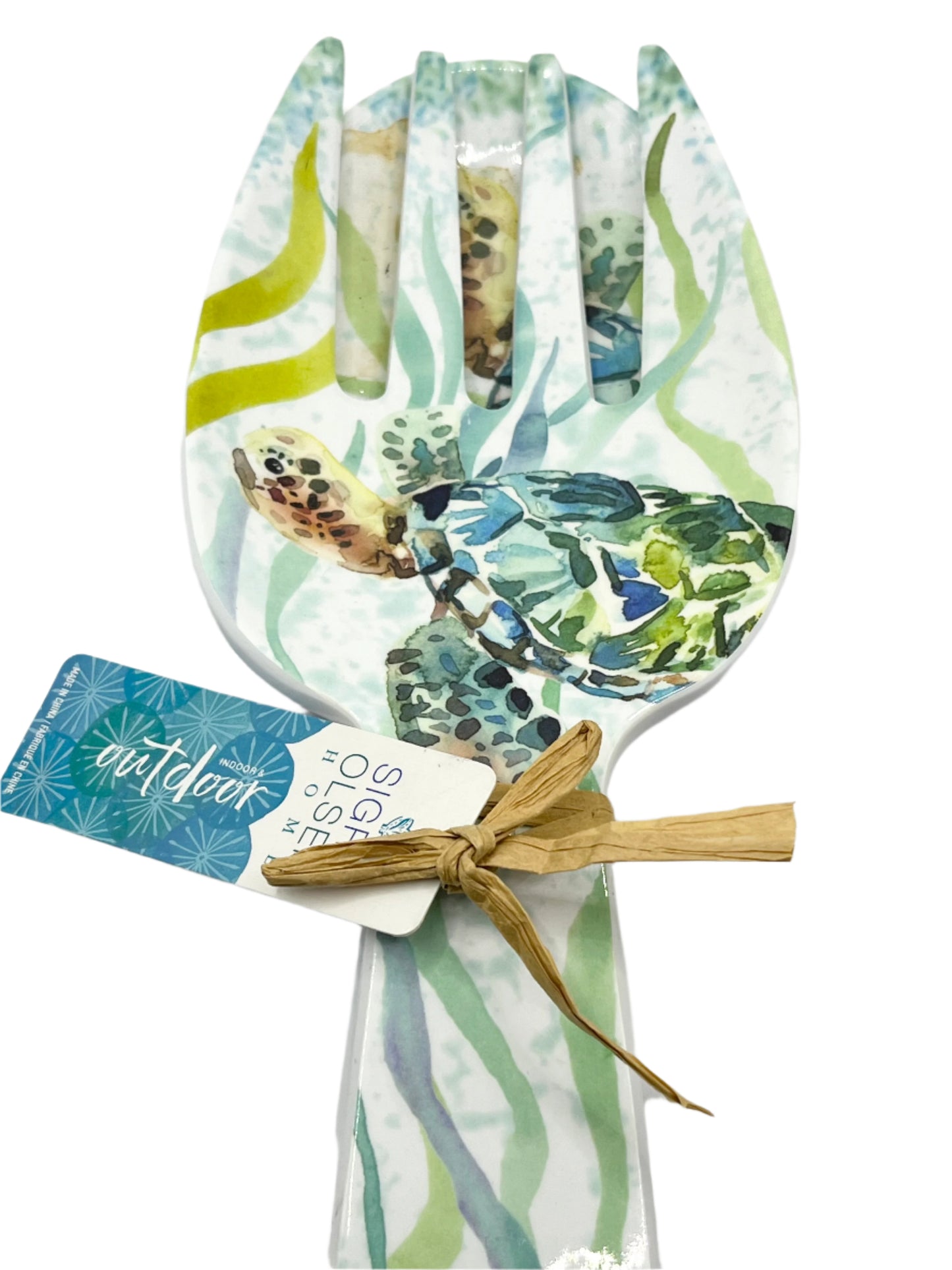 New Sigrid Olsen Home Melamine Sea Life Serving Fork and Spoon 10.5"