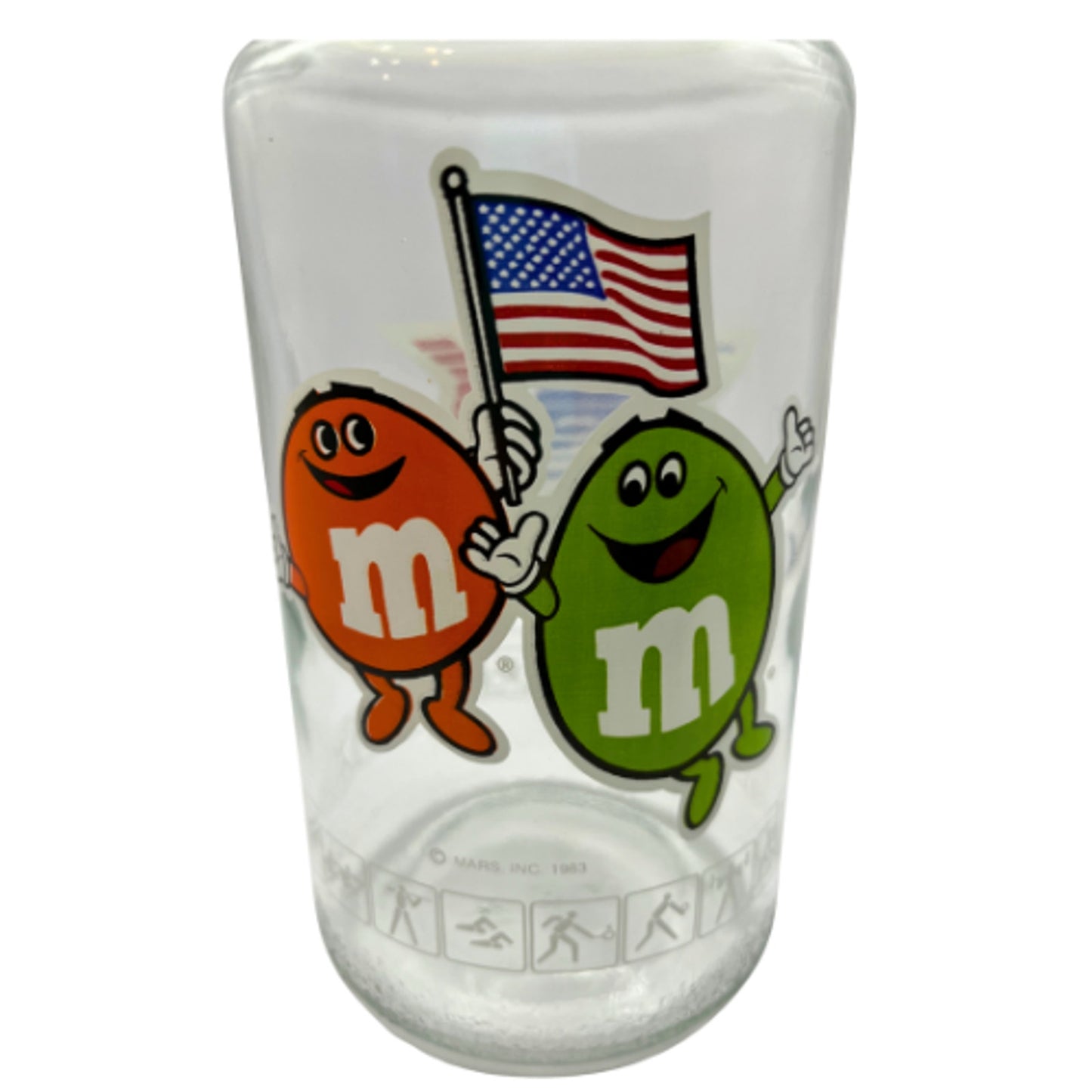 1984 Olympic Games Of Los Angeles M&M's Chocolate 8" Glass Candy Jar With Lid