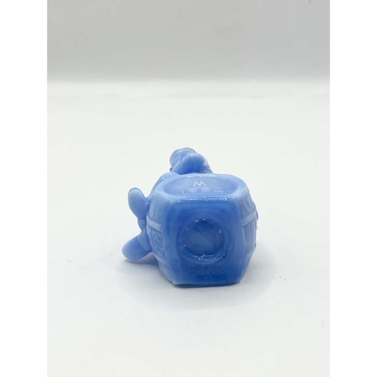 Vintage Mosser Glass Von Clown Alley Blue Slag Figurine Original Box