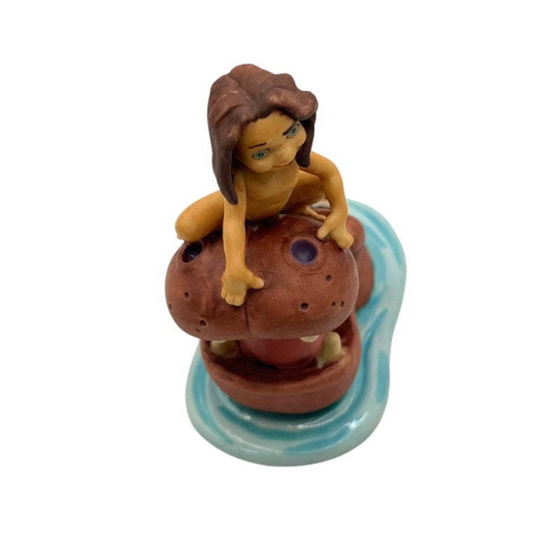 Vintage Disney Young Tarzan Hippopotamus Porcelain Figurine