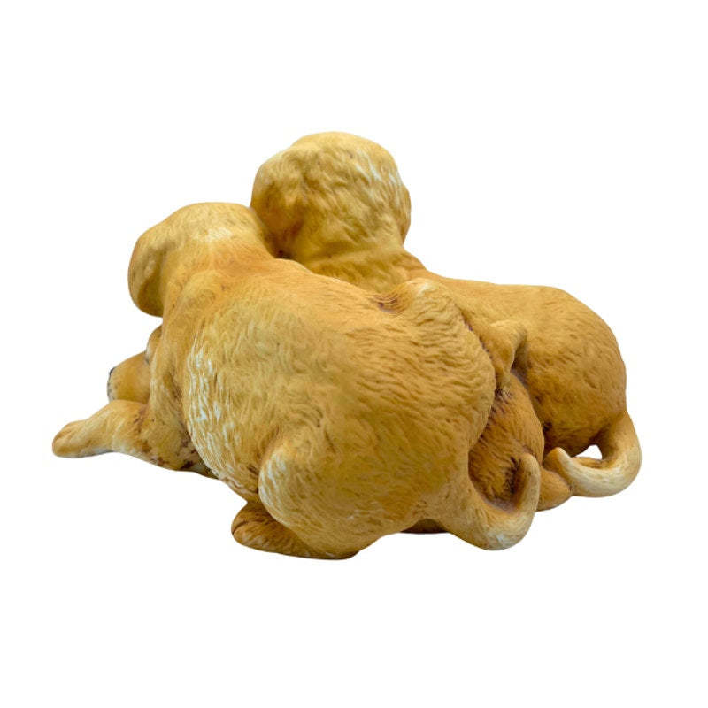 Vintage HOMCO 1987 Masterpiece Porcelain Golden Retriever Puppies Figurine