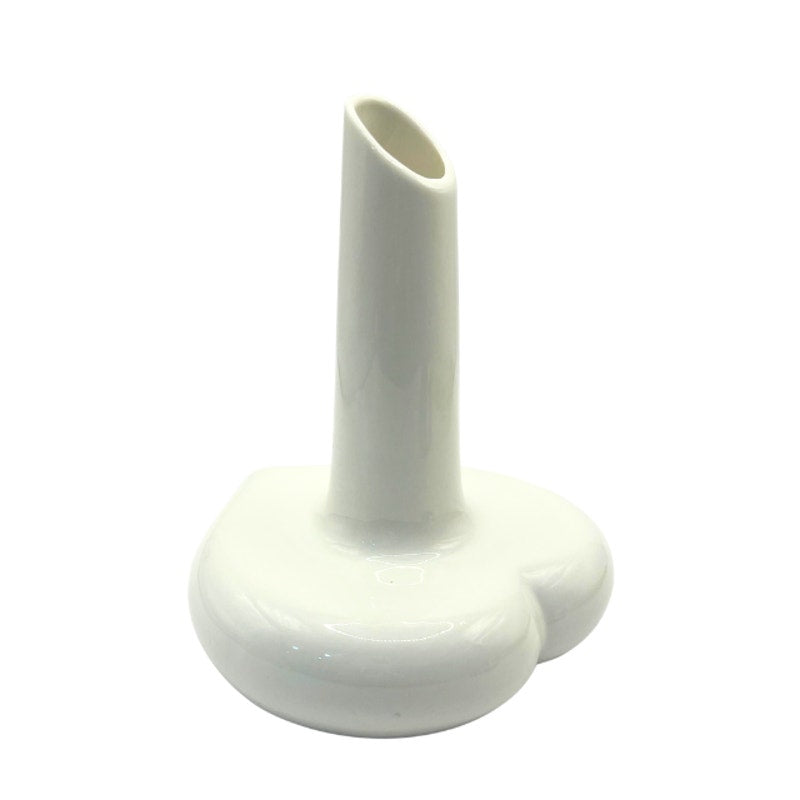 Vintage Palmero Ceramic Heart Bud Vase White Glazed Studio Art Pottery